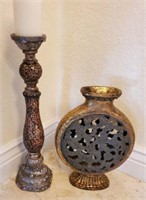 Candlestick and Decorative Vase