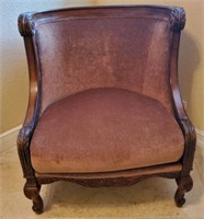 Wood Carved High Back Chair