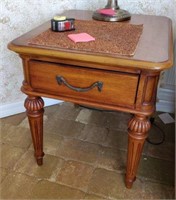 Wood Single Drawer End Table