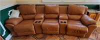 Leather Triple Recliner Home Theater Seating Sofa
