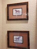 Pair of Horse Prints Framed Art