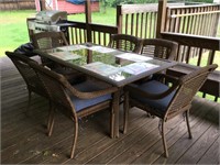 Hampton Bay Wicker lined patio table & chairs