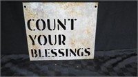 COUNT YOUR BLESSINGS RUSTIC SIGN