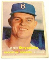 1957 Topps Don Drysdale, Brooklyn Dodgers Rookie