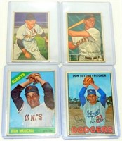Lot of 4 Vintage Baseball Cards, 1952 Bowman Don