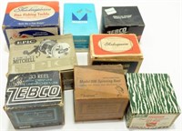 * Lot of 8 Vintage Fishing Reel Boxes - Pflueger,