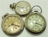 3 Pocket Watches - Biltmore (Runs), Westclox