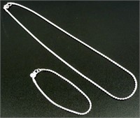 .925 Silver Plated Bracelet & Necklace