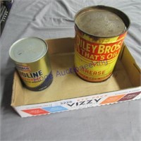 Havoline and Riley Bros Oil cans