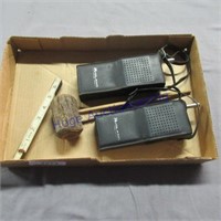 2 Midland phone, ruler, wooden mallet
