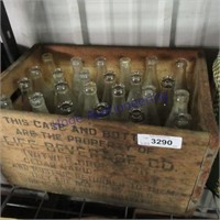 Life beverage Co. Wood crate with glass bottles