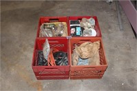 4 Crates with Misc Nails, Ext Cord, etc