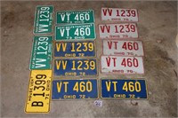 Lot of License Plates (approx 13 - 6 pr +1)
