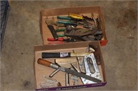 2 Boxes Hand Tools Staplers, Plane, Metal Cutting