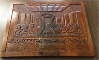 Signed 1966 Wood Carving of the Last Supper
