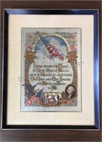 Vintage Framed Pledge of Allegiance 13”x16”