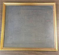 Framed Historical Map of Birmingham Mi Dated 1967