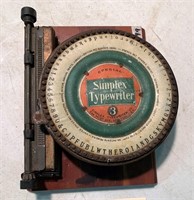Early Simplex Special Typewiter on Wooden Base,