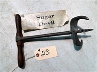 Early Unmarked Wood Handled Sugar Devil