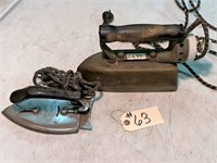 2 Antique Electric Clothes Iron,