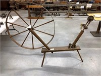 Large Primitive Wooden Walking Wheel,