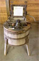 Early Wooden Water Powered Washing Machine,