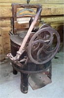Early Wooden Handcrank Wringer Washer,