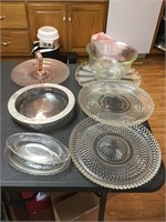 Glass serving dishes and pie pans