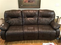 Leather Double Reclining Sofa - comfy and plush