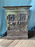 ANTIQUE 2 DOOR METAL SAFE