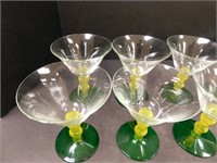 Set of 7 Stemware martini glasses
