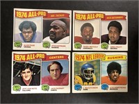 LOT OF (4) 1975 TOPPS ALL-PRO AND NFL LEADERS FOOT