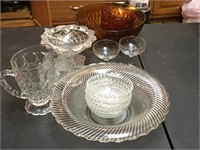Glass pitcher, bowls, and serve wear