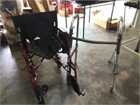 Folding wheelchair, walker and cane