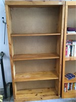 Wooden Bookshelf with pegboard back