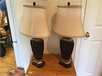 Pair of oval table lamps