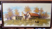 Large Painting of barn on canvas
