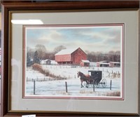 Kinley Shogren Print Horse and barn 1984