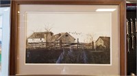 Framed art of Barn Watercolor