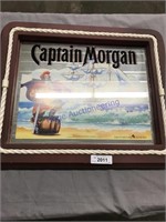 Captain Morgan sign with wood frame