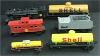 6 PIECE SHELL OIL TRAIN CARS