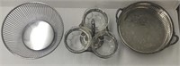 3 SILVERPLATE SERVING PIECES