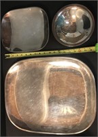 3 PIECE SILVERPLATE TRAY SERVING DISHES