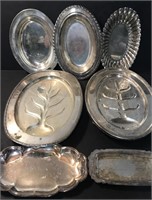 7 SILVERPLATE SERVING PIECES