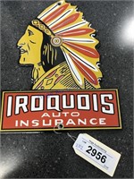 Iroquois Auto Insurance porcelain sign -