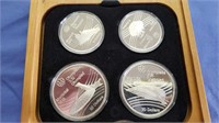 1976 Olympic 4 Coin Proof Set 4.33 oz Silver