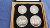 1976 4 pc Olympic Coin Proof Set 4.33 oz Silver