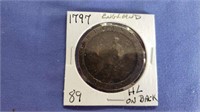 1797 British Large Penny Stamped H L on Back