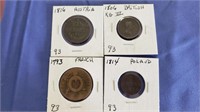 4 Foreign Coins 1793 French 1806 British