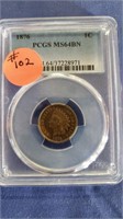 1876 Indian Head Cent PCGS MS64